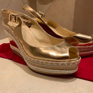 Christian louboutin espadrilles rose gold